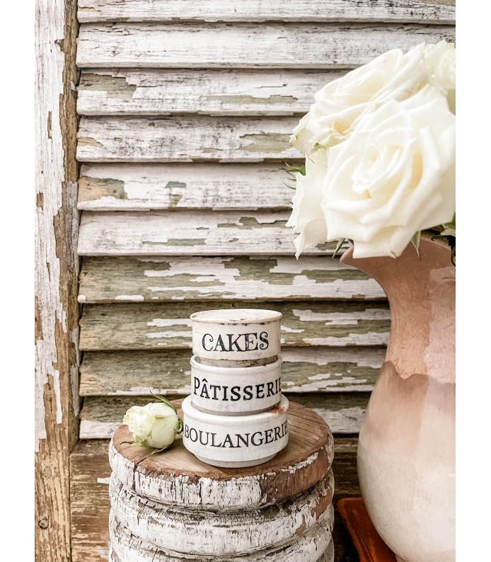 Antique English- Ironstone Mini riser stack of 3 w/Cakes, Patisserie, Boulangerie transfers - An Instant Collection - LTD